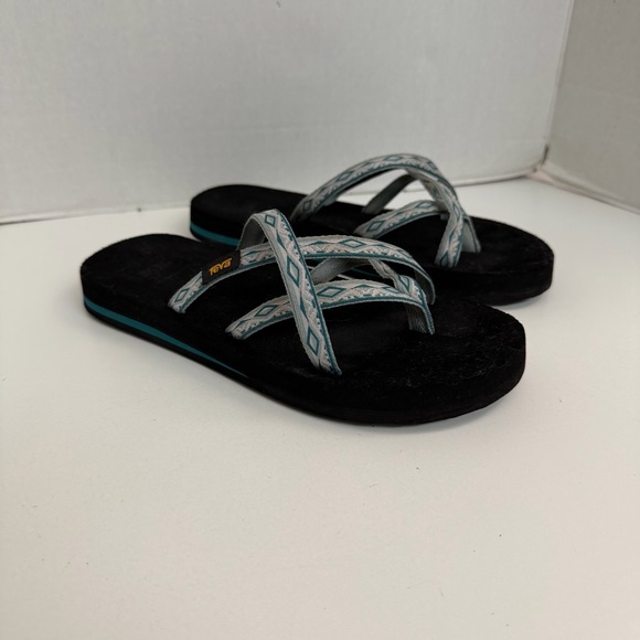 Teva Shoes - Teva Sandals Flip Flop Thongs Olowahu Comfort Foam Recycled Vegan Green White